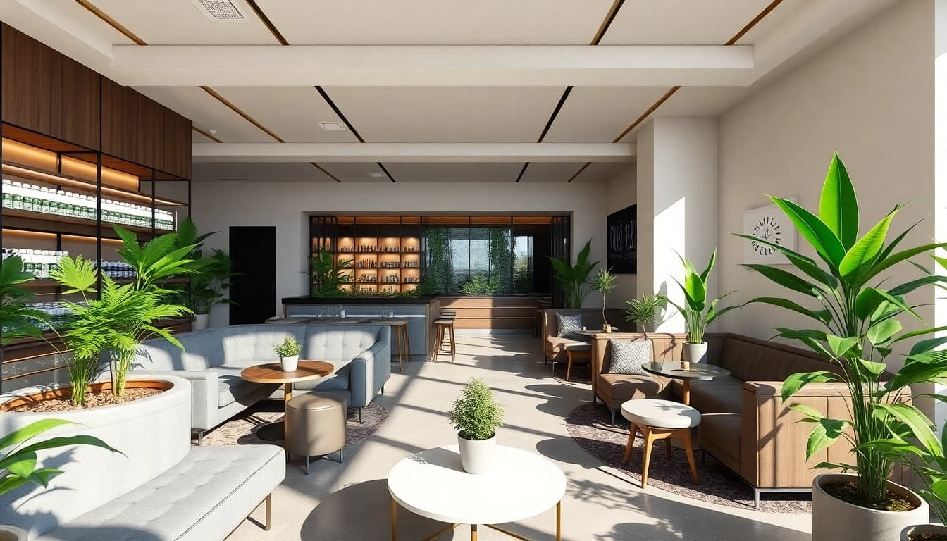 Meltz Cannabis Club Madrid showcases a welcoming interior with elegant design elements.