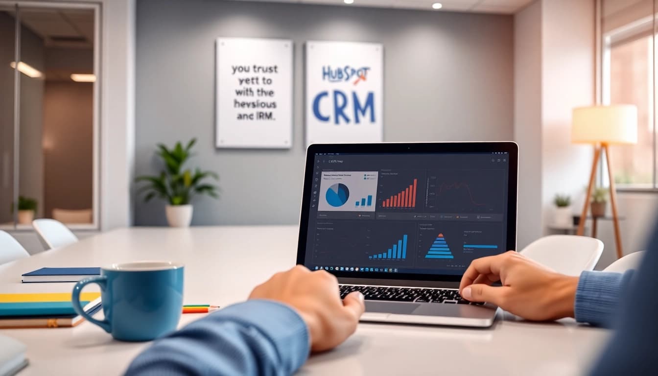 Leverage hubspot crm free to optimize productivity in a vibrant office workspace.