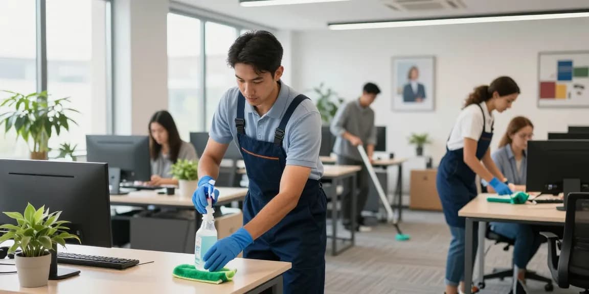 Umfassende Tiefenreinigung Dortmund in einem modernen Büro mit professionellen Reinigungsdienstleistungen, die für Sauberkeit sorgen.