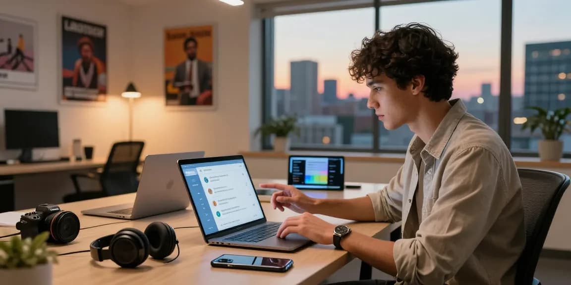 Engaging with crush on ai chatbot in a modern tech workspace.