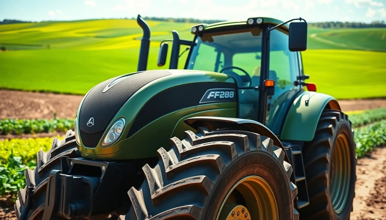 AF88 tractor showcasing powerful features in a vibrant agricultural landscape.