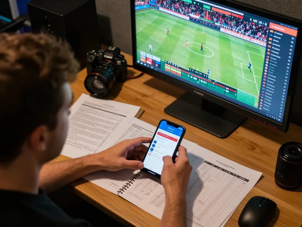 Intense sports betting action with Nhà cái DU88 interface on smartphone during live event