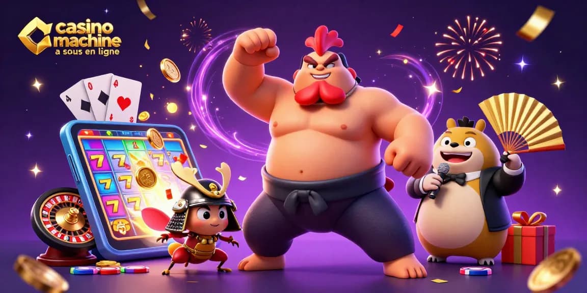 Jouez aux machines à sous en ligne avec une ambiance festive et des personnages captivants.