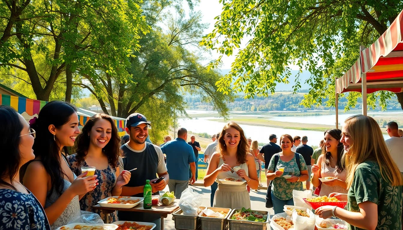 Enjoying things to do in Clarksburg ca at a vibrant local food event.
