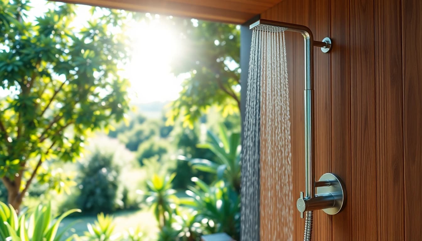 Enhance your garden with sunny shower usa inc stylish outdoor shower design.