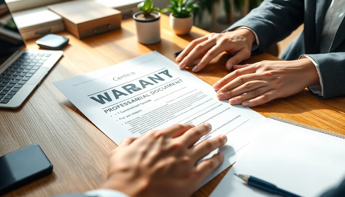 Why choose Pretzel warranty to ensure security with detailed contract review on a table.