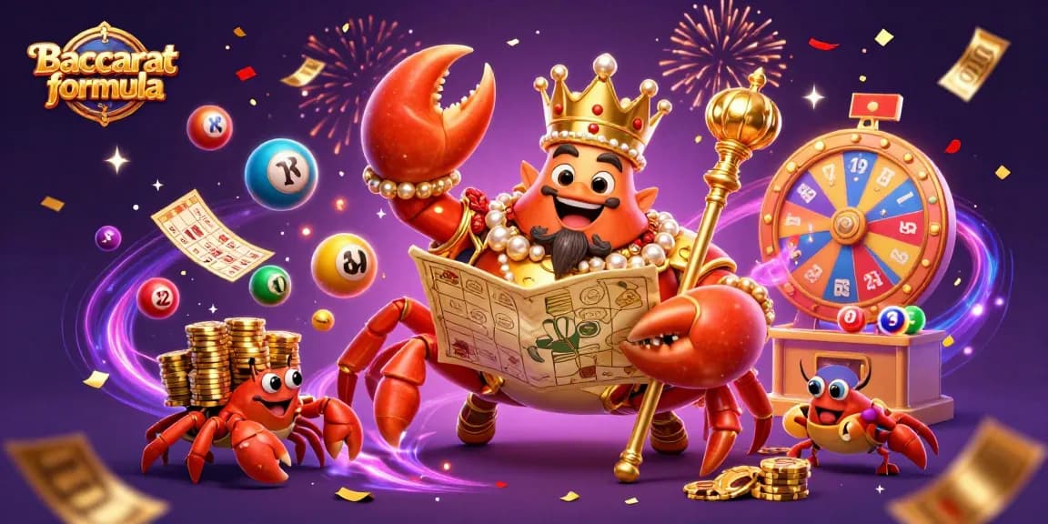 Experience strategic play with the Baccarat formula in this vibrant casino-themed illustration.
