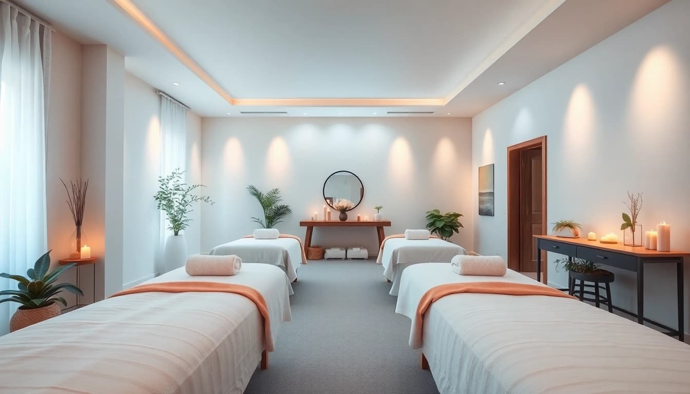 Inviting spa interior featuring tranquil colors and relaxation elements at https://forumup.org/.