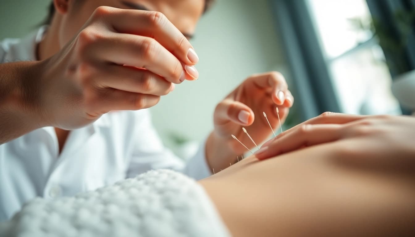 Experience north edmonton acupuncture with a skilled practitioner providing calming treatment.