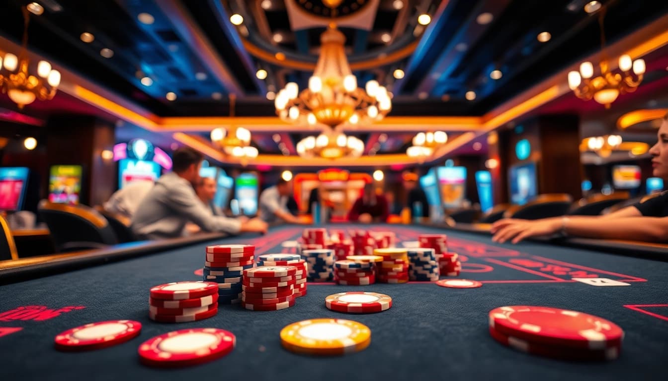 Erlebe den casino bonus ohne einzahlung neu an einem lebendigen Spieltisch mit bunten Chips.