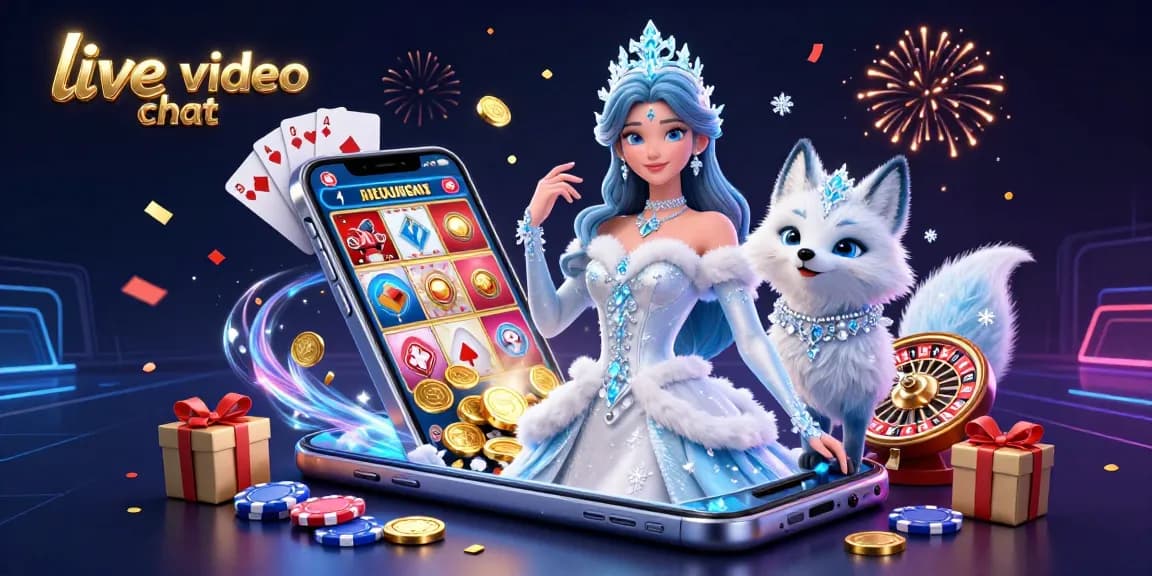 Engage in exciting live video chat with colorful gaming elements and vibrant characters.