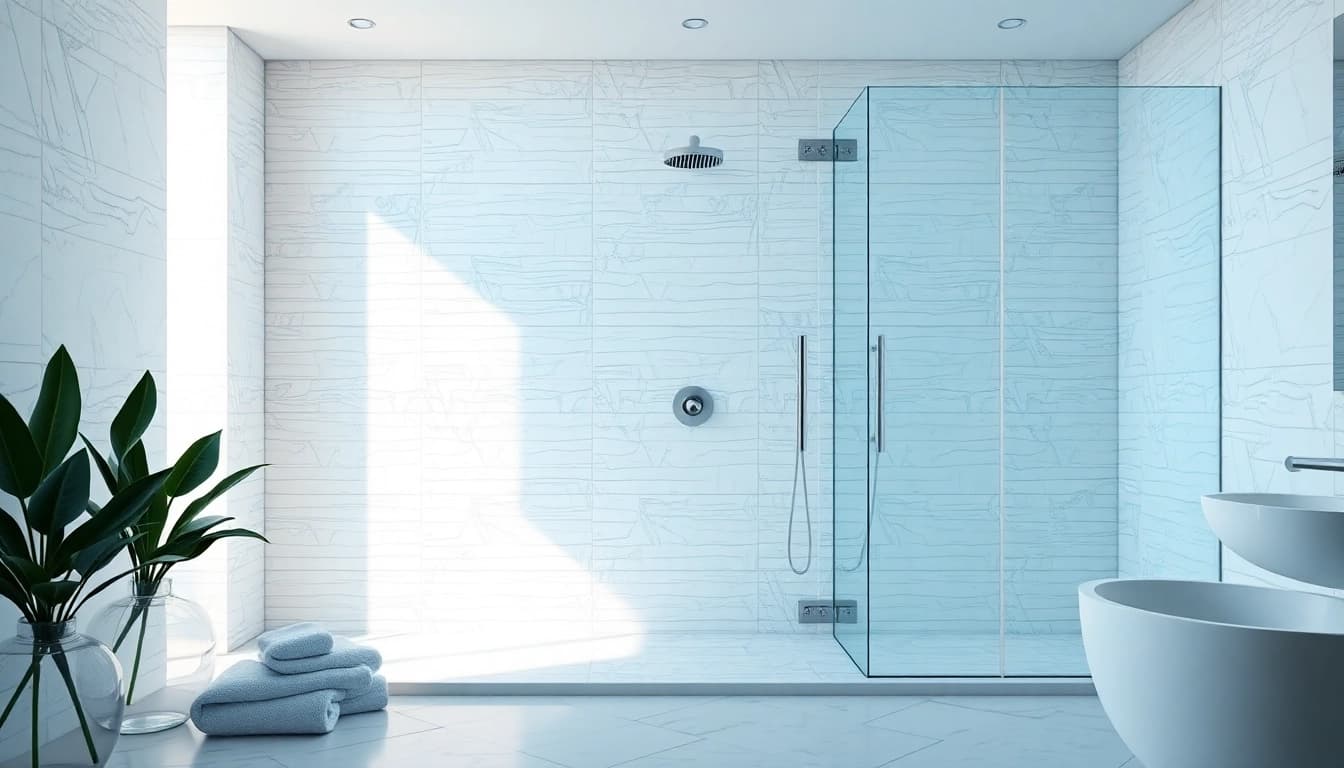 Experience elegant showers with a modern design and tranquil atmosphere.
