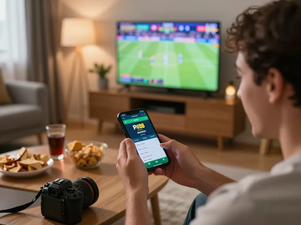 Experience sports betting excitement with five88's app during live events at home.
