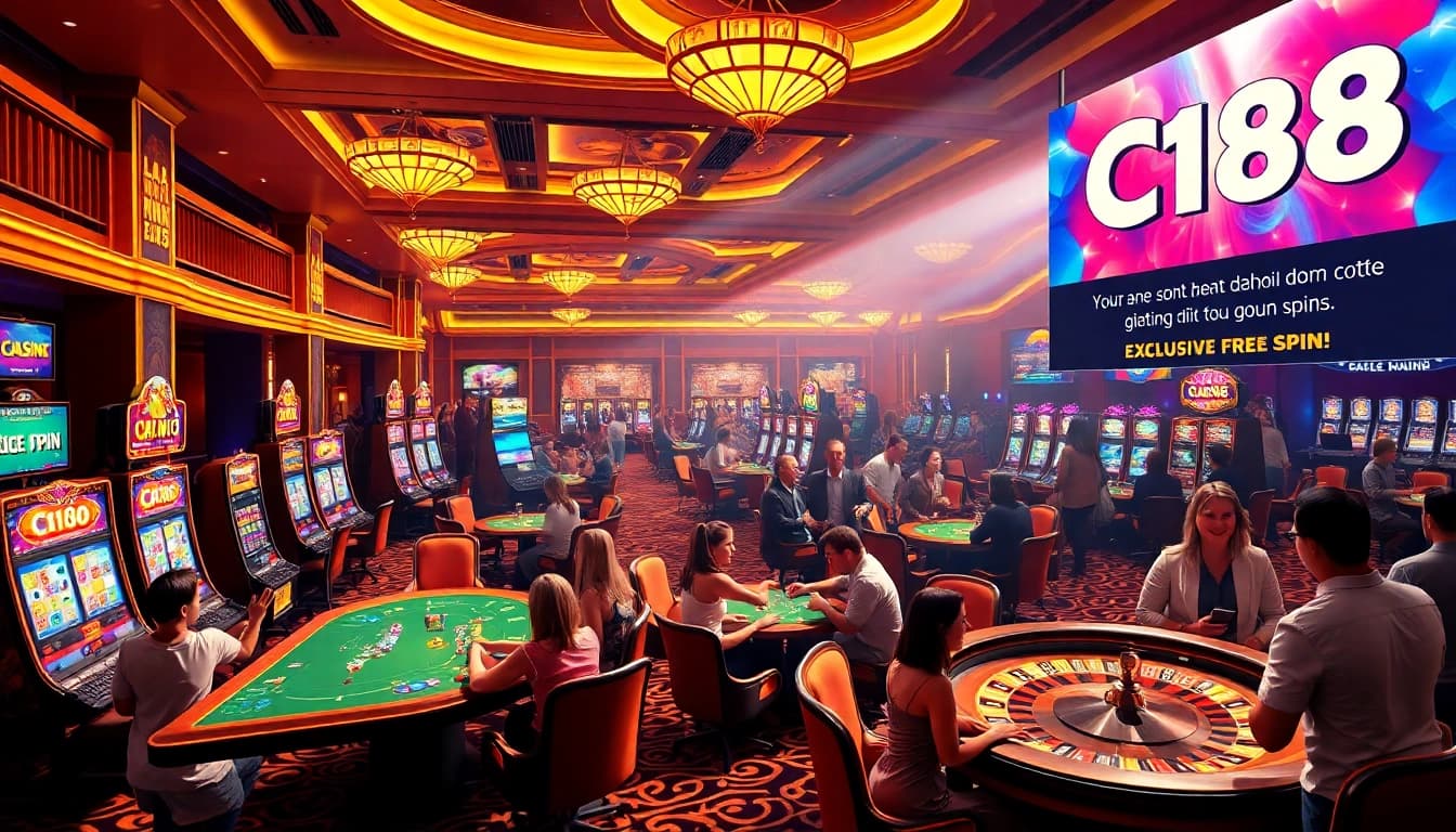 Experience the thrilling khuyến mãi C168 at a vibrant casino filled with players enjoying their game.