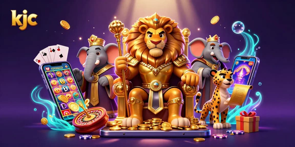 kjc offers thrilling online gambling experiences with lions, elephants, and cheetahs in action.