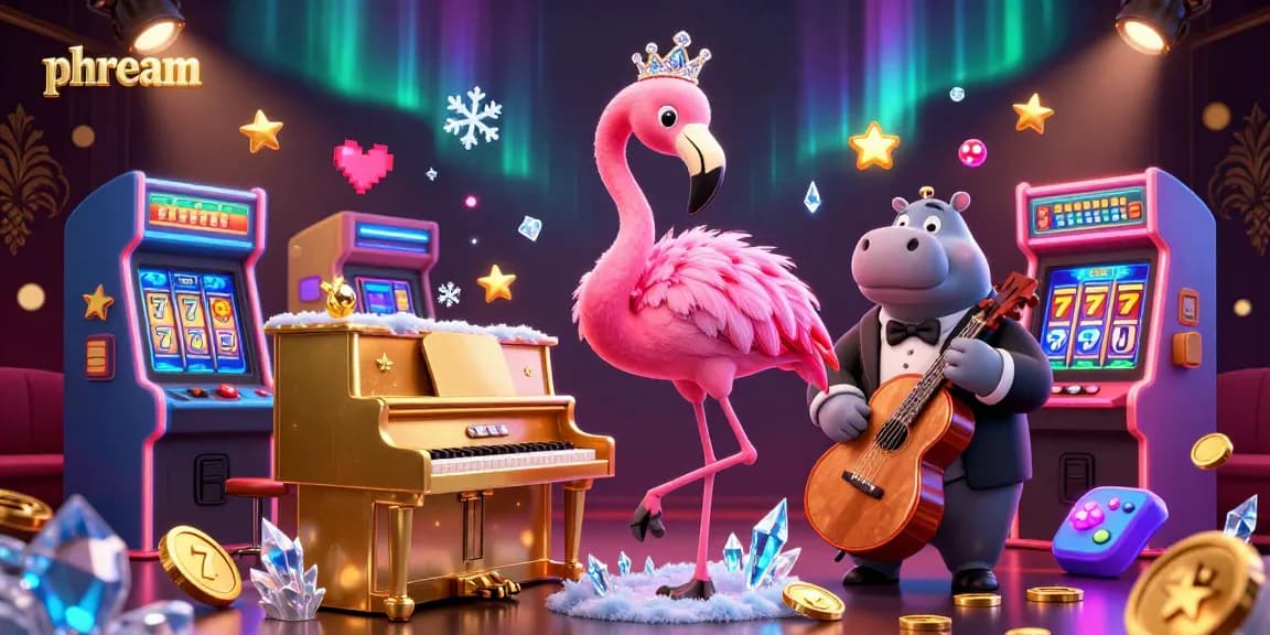 Experience winning spins with phdream in this vibrant casino-themed 3D illustration.
