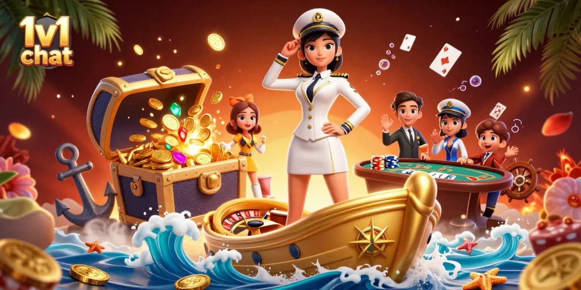 Engage in 1v1 chat with vibrant random video chat, featuring strategic casino elements.