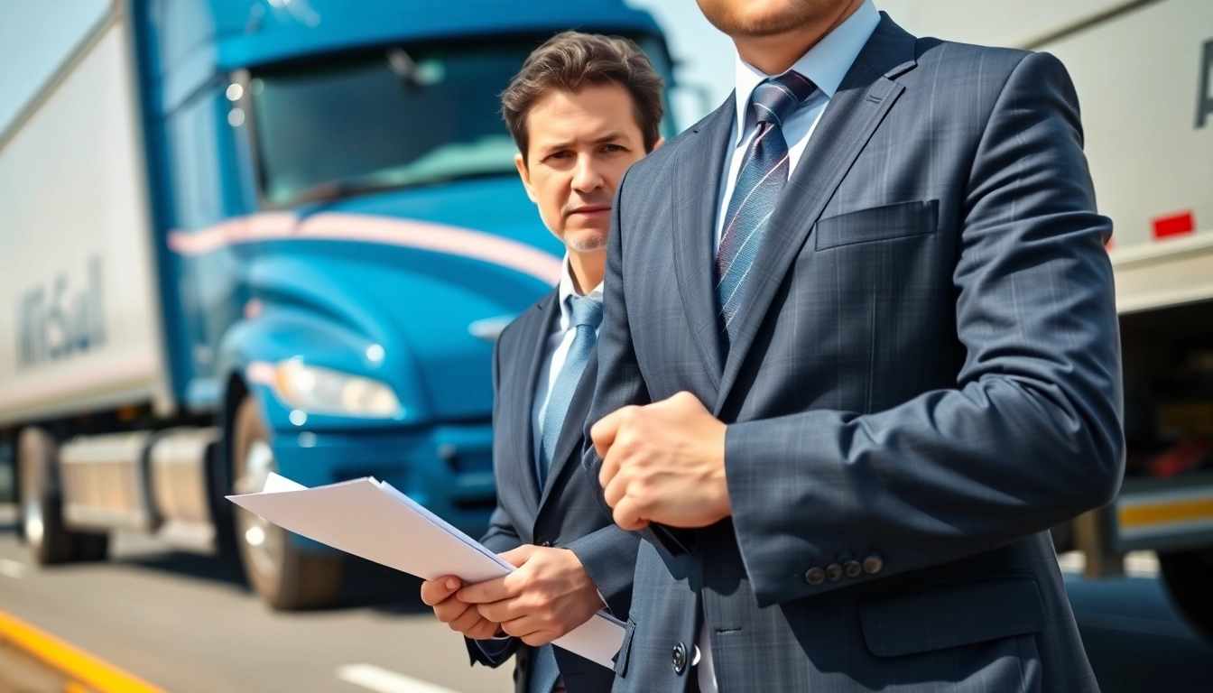 Truck accident attorney Clearwater offering professional legal services at an accident scene.