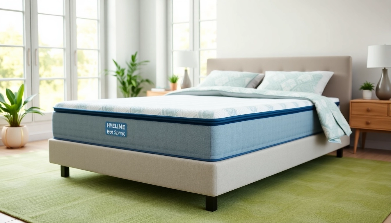 Showcasing a flat box spring queen in a serene bedroom, highlighting its sleek design.