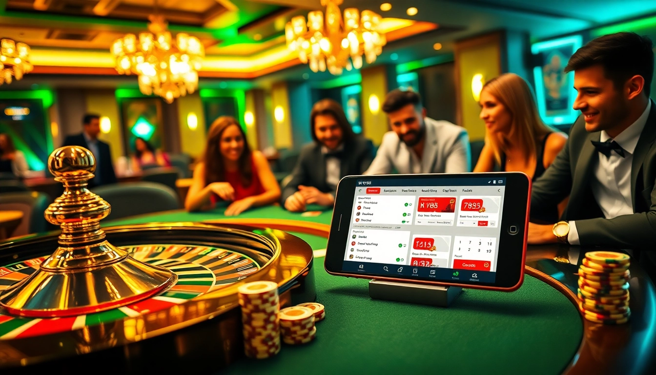 Players enjoying the thrilling atmosphere at MV88's premier sports betting and casino games.