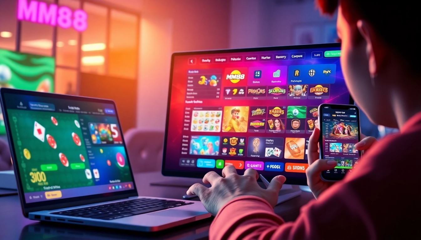 MM88 online gaming interface showcasing vibrant games and user-friendly design.