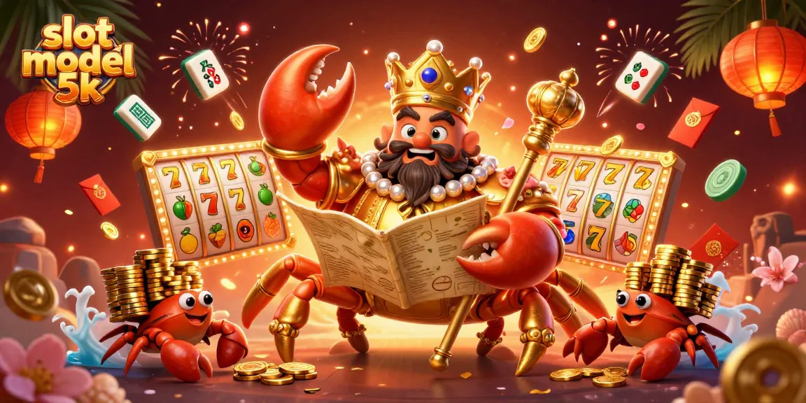 Win big with slot modal 5k in a vibrant casino scene filled with golden treasures and lively characters.