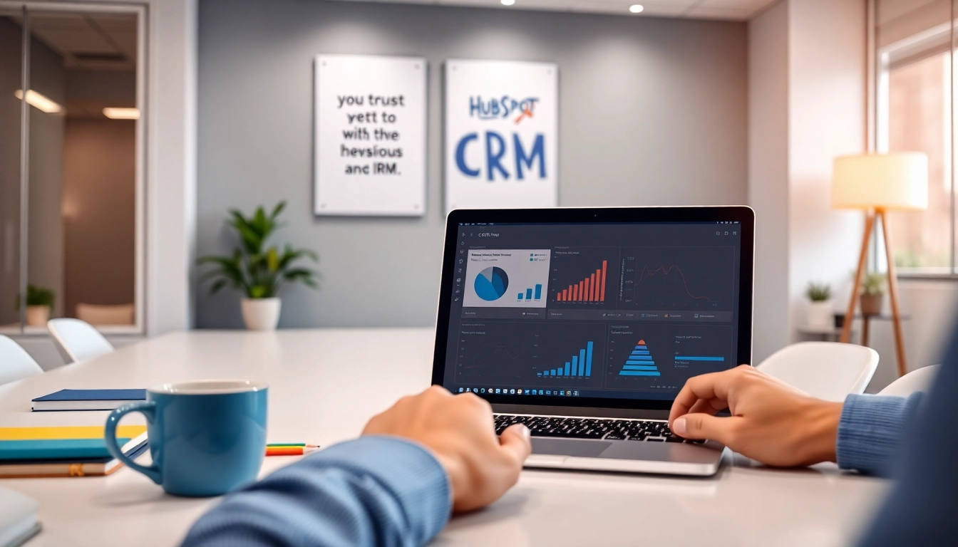 Leverage hubspot crm free to optimize productivity in a vibrant office workspace.