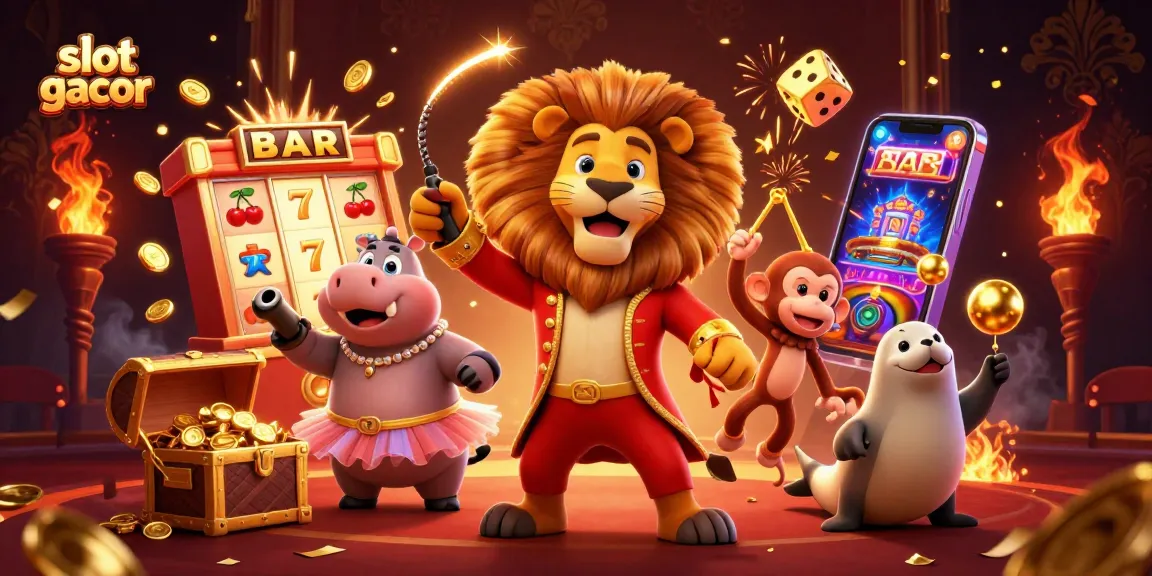 Engage with slot gacor illustrations showcasing a vibrant casino scene with animated characters and jackpot excitement.