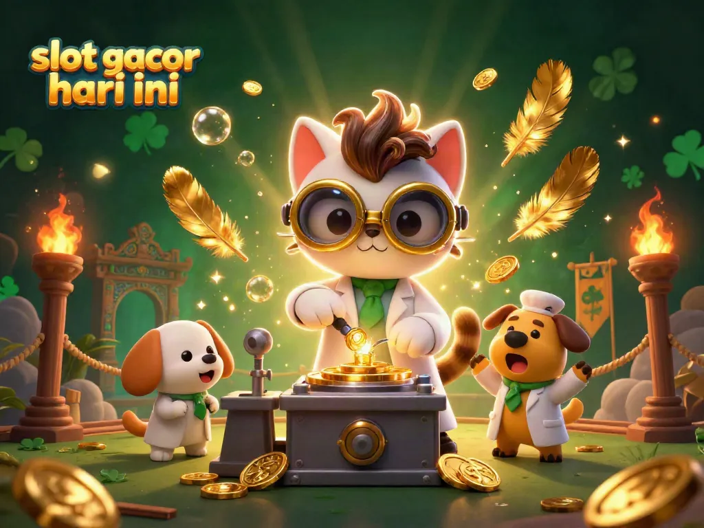 Menggali slot gacor hari ini dengan karakter unik dan elemen permainan yang menarik dalam ilustrasi 3D.