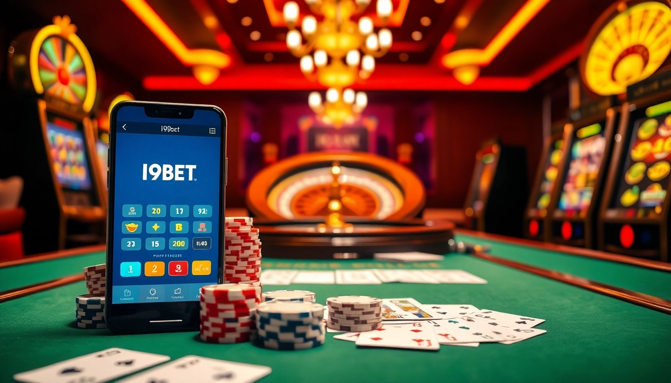 Playing exciting games on i9BET's platform surrounded by casino ambiance.