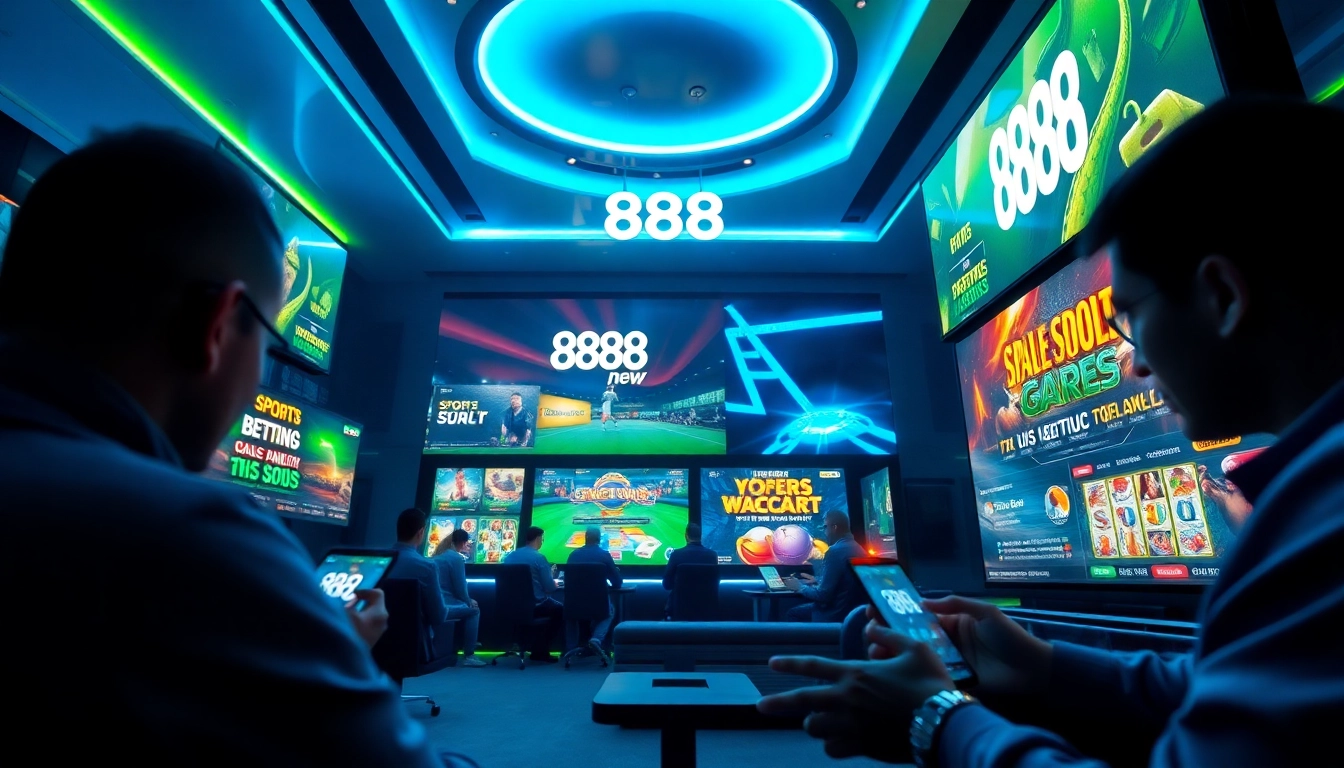 Experience the thrilling world of 888new with a modern gaming interface showcasing diverse online betting options.