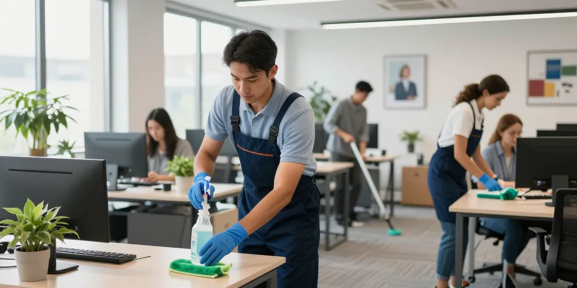 Umfassende Tiefenreinigung Dortmund in einem modernen Büro mit professionellen Reinigungsdienstleistungen, die für Sauberkeit sorgen.
