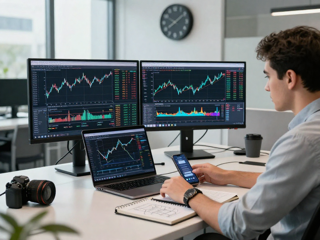 Real-time forex API analysis setup featuring US corn futures API data displayed on monitors in a professional trading environment.