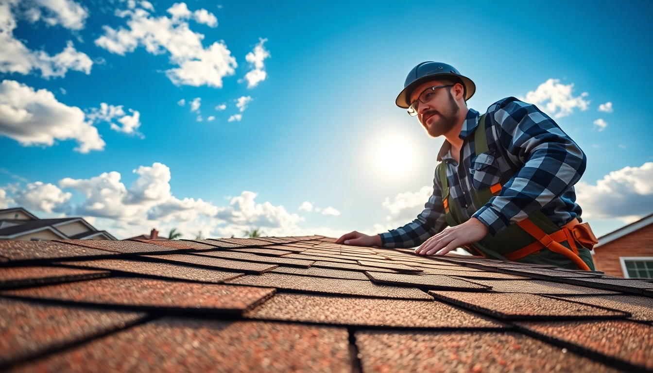 Roof repair inspection by a contractor highlighting essential roofing details.