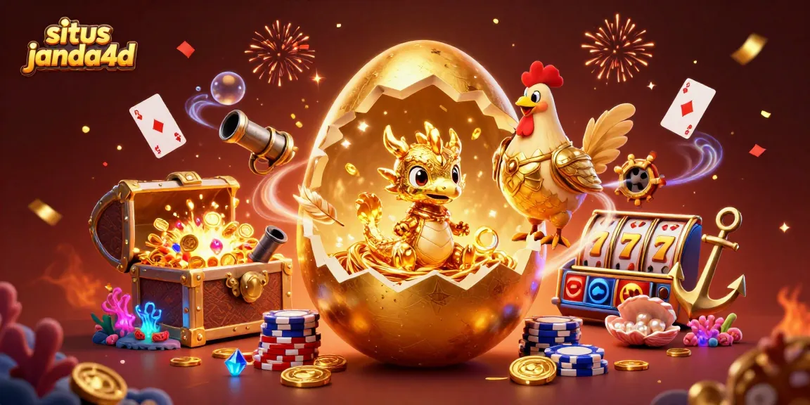 Situs janda4d menghadirkan permainan kasino dengan ilustrasi naga emas dan chip poker.