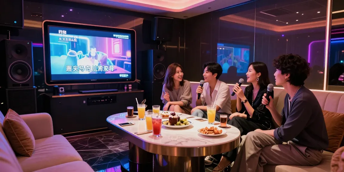 강남쩜오 고급 가라오케 공간에서 즐거운 시간을 보내는 손님들