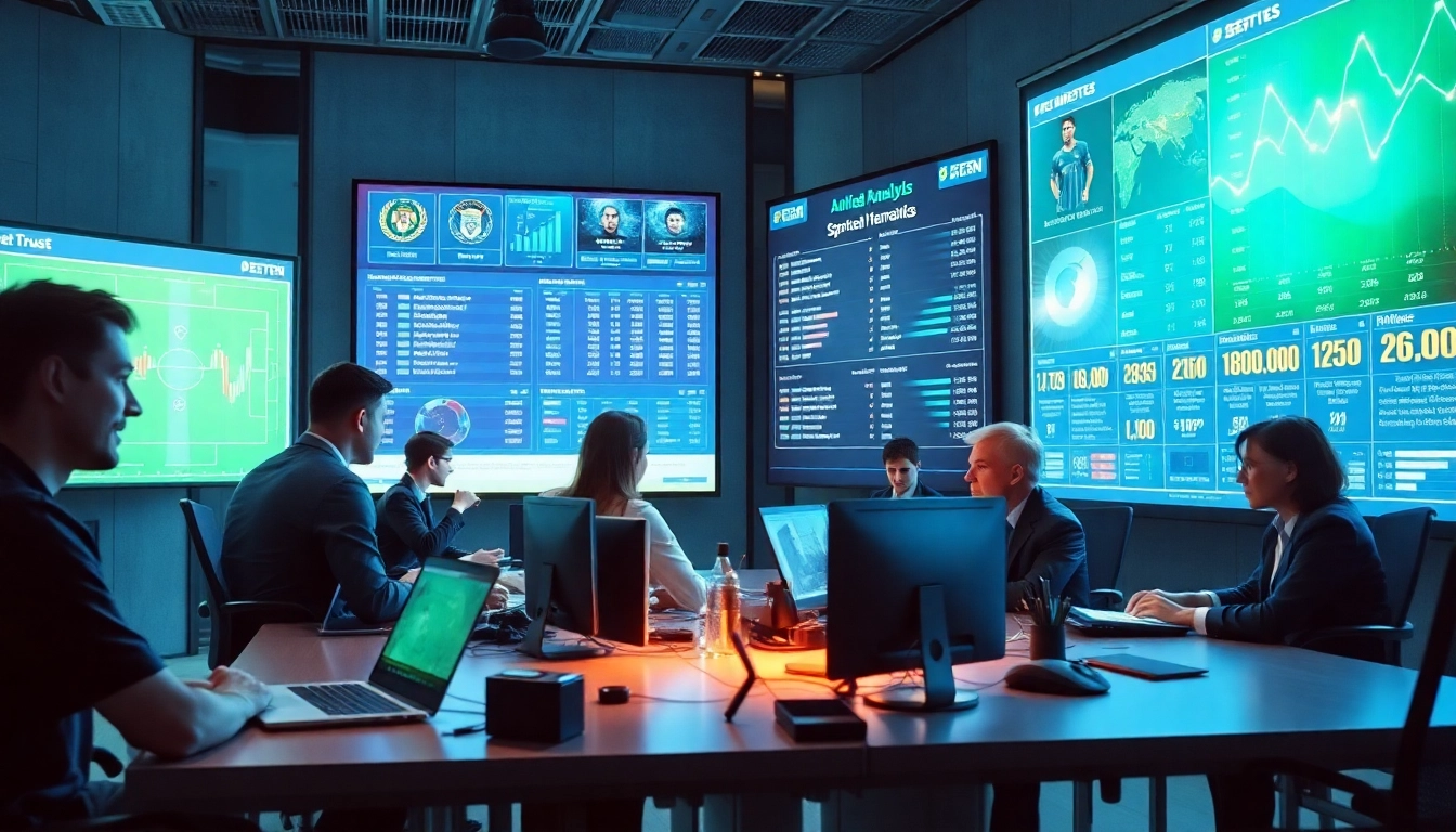 Kèo nhà cái analytics scene with dynamic sports betting odds and statistics displays.