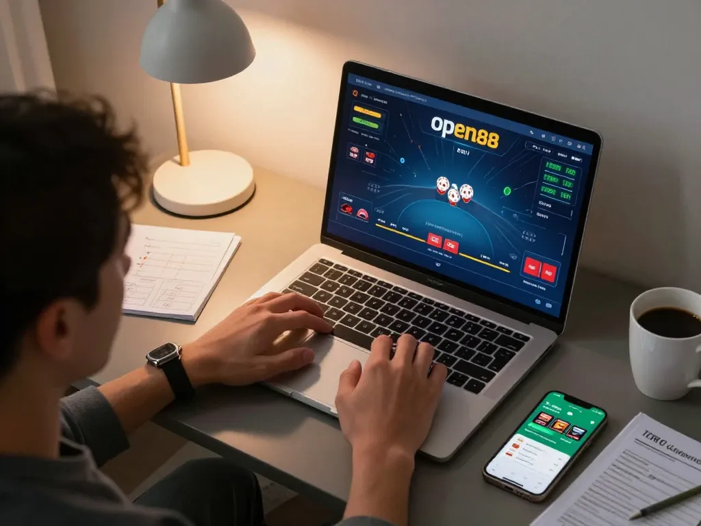 Experience thrilling blackjack at open88 with an immersive online gaming setup.