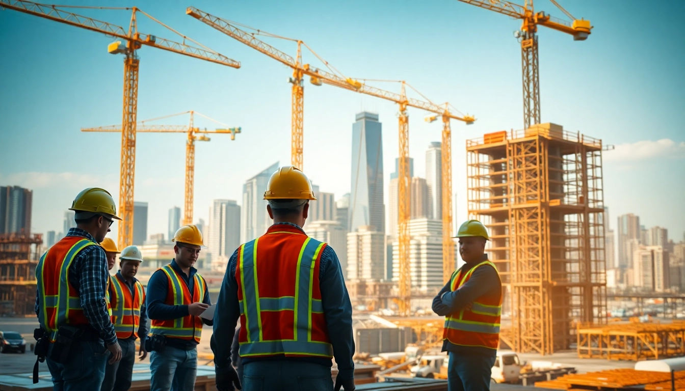 Engaging colorado construction news scene showcasing professionals collaborating at a vibrant urban construction site.