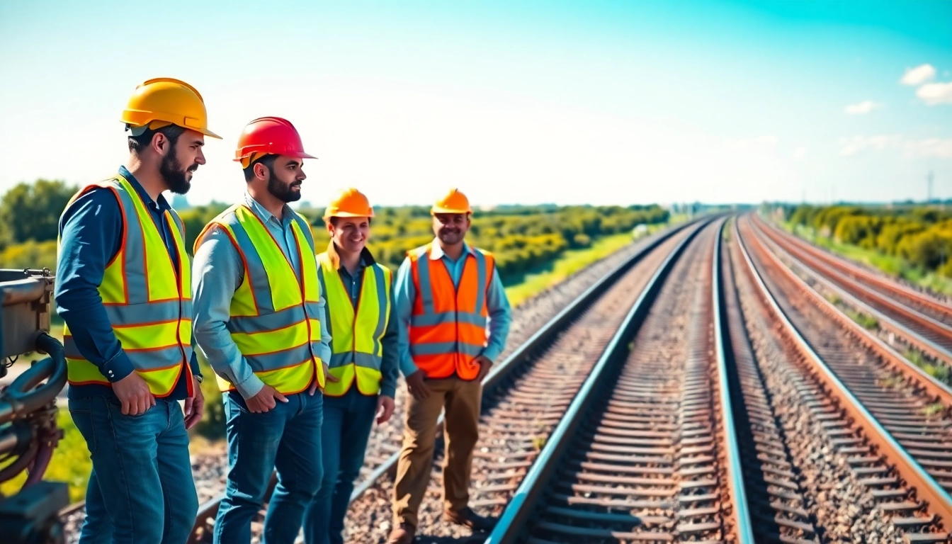 Railroad Contractors USA team inspecting track conditions with advanced technology.