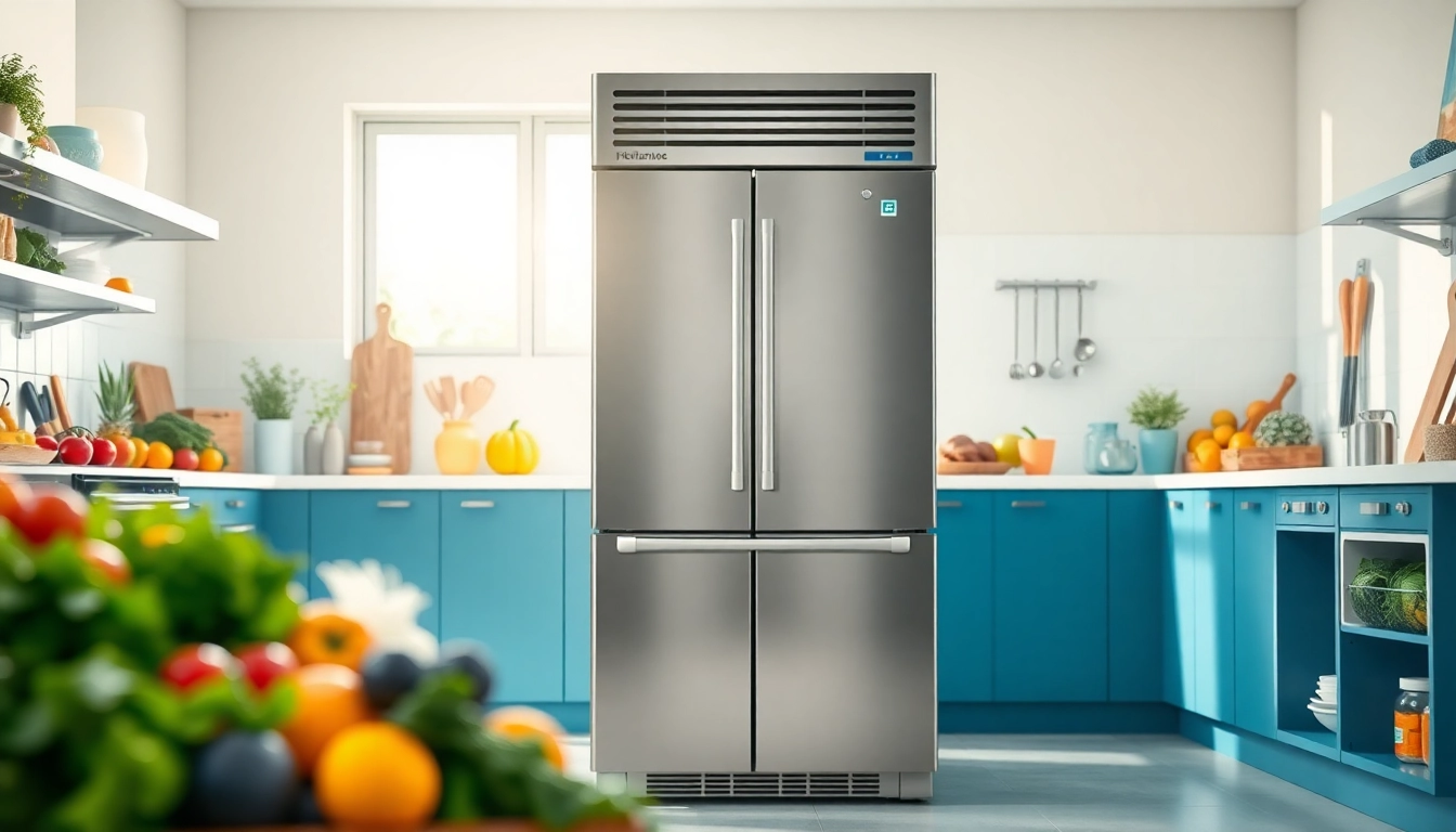 Showcasing a sleek Freezer in a bright kitchen, emphasizing modern design and organization.