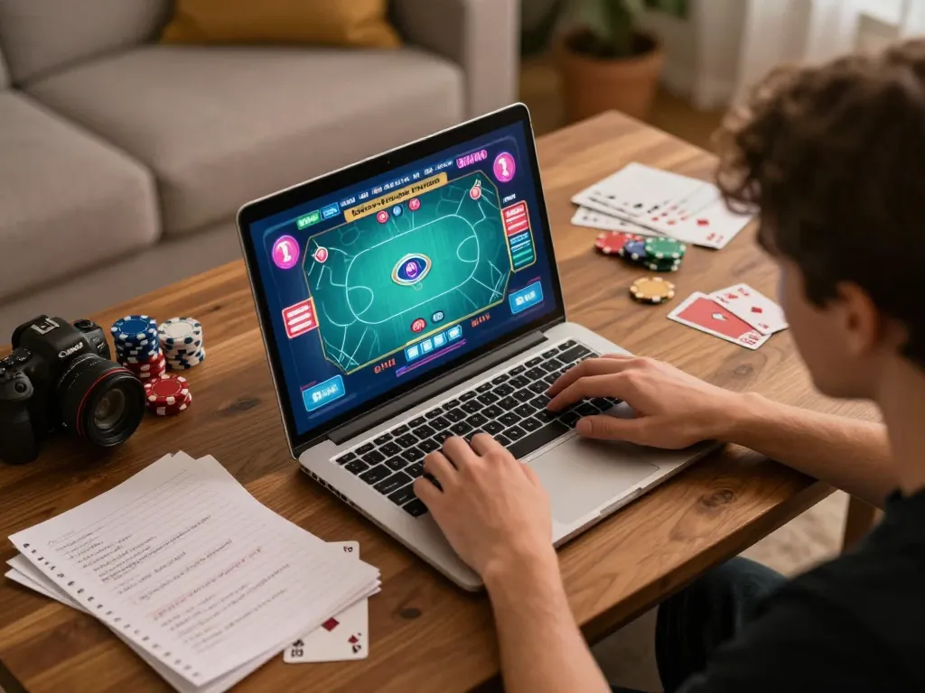 Engaging online poker gameplay on SUNWIN, highlighting strategy and home comfort.