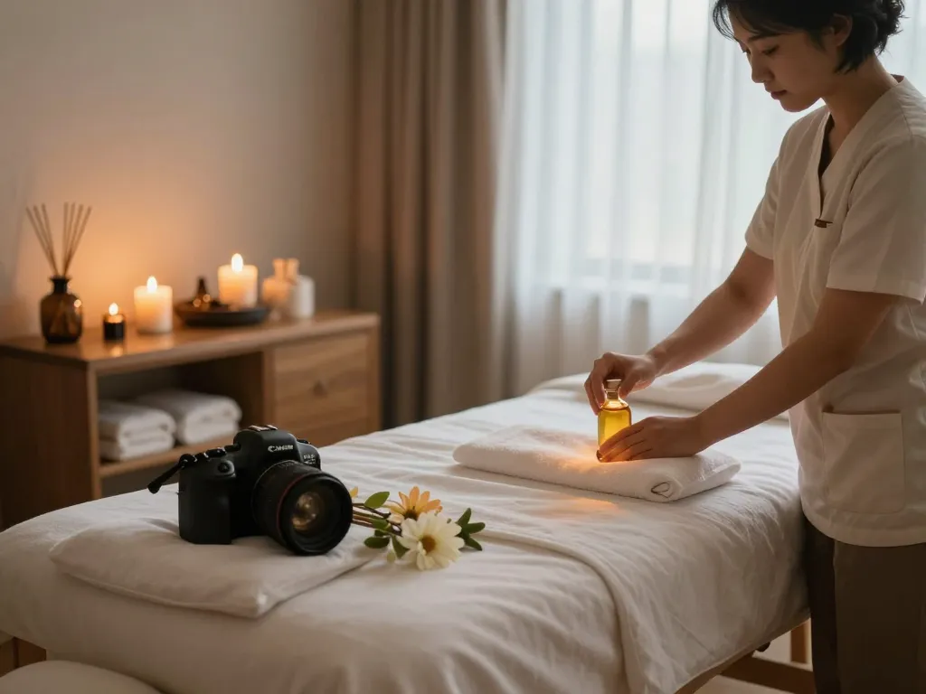 Heavenly 천안스웨디시 massage experience in a serene spa environment with candles and soothing oils.