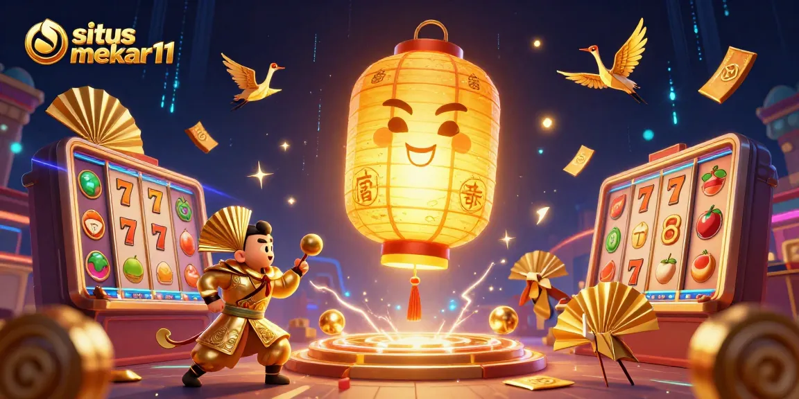 Experience winning thrills at situs mekar11 with 3D slot reels and giant golden spirits in action.