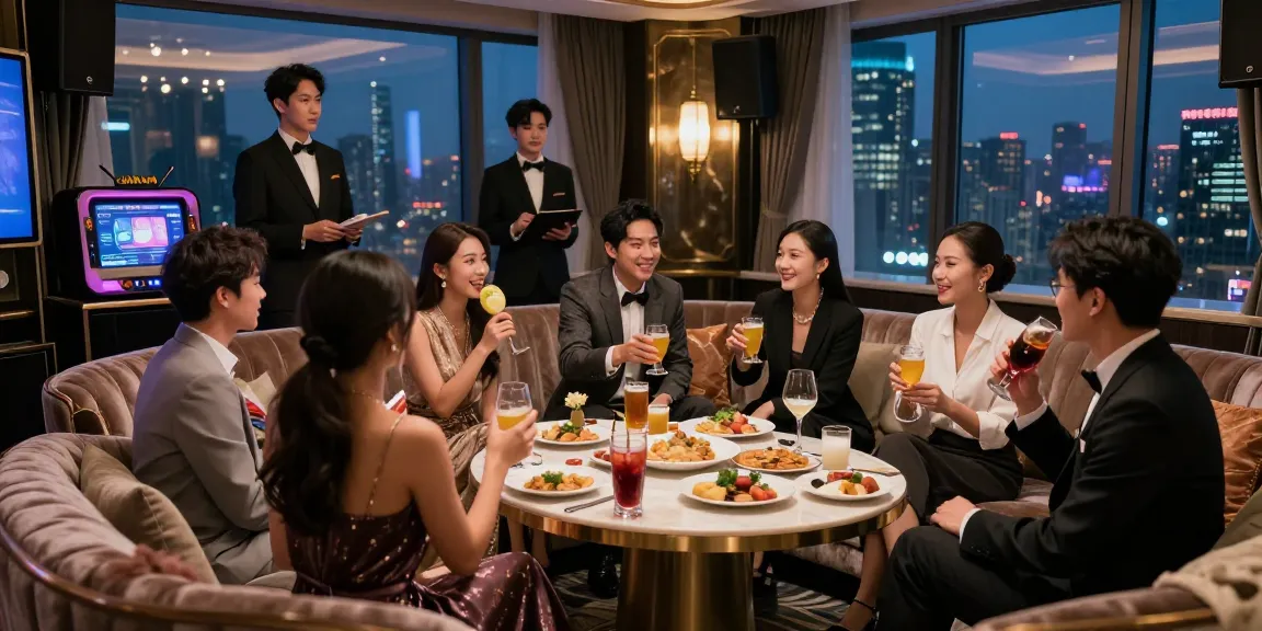 강남쩜오에서 고급스러운 분위기 속에서 고객들이 즐거운 시간을 보내는 모습
