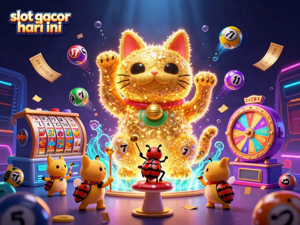 Permainan slot gacor hari ini dengan simbol keberuntungan dan jackpot, menghibur para pemain.