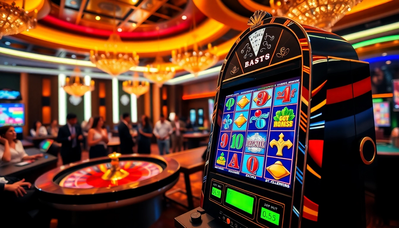 Spin thrilling slot online machines in an exciting casino atmosphere with vibrant colors.