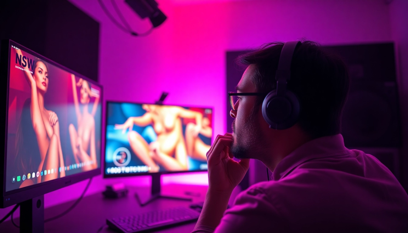 Immersive NSFW AI image generation in a modern art studio.