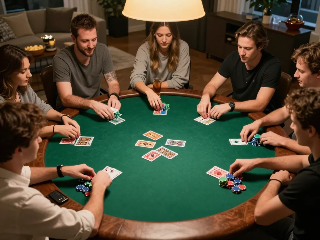 Thabet poker night scene showing players engaged in strategy and competition
