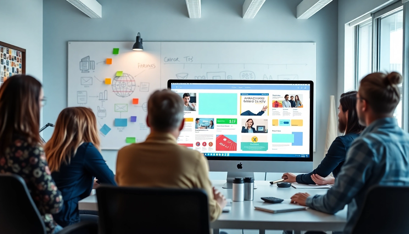 Showcasing edmonton web design efforts with a collaborative web design team in an innovative workspace.